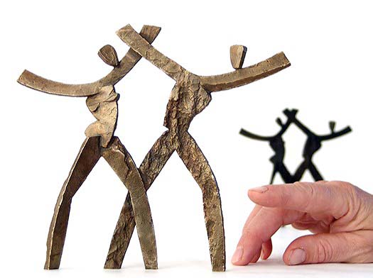 Miteinander V, Bronze, Höhe 17,5cm